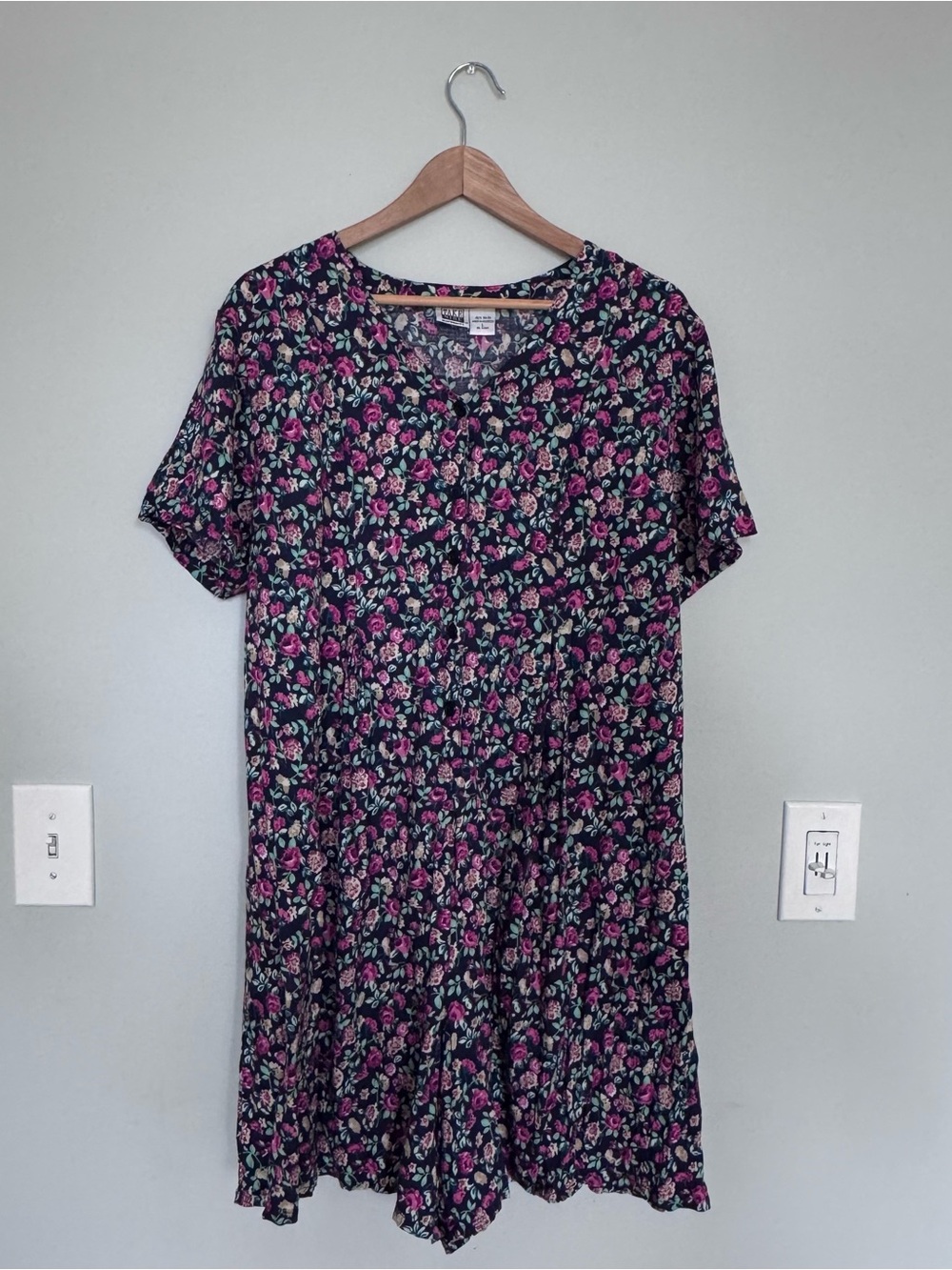 🌸🤰VTG 90s Take Nine Floral Maternity Romper Shorts Jumpsuit Size Large🤰🌸